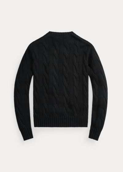 Sueter Polo Ralph Lauren Mujer Negros - Vented-Hem Cable-Knit - FUZER8734